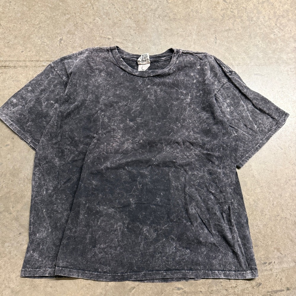 Vintage Nutmeg Mills Acid Wash T-Shirt XL Made in USA Blank Charcoal Grey 90s